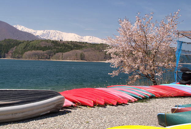青木湖にも春訪れて。