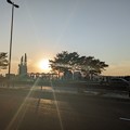 松江美術館の横　岸公園の夕日