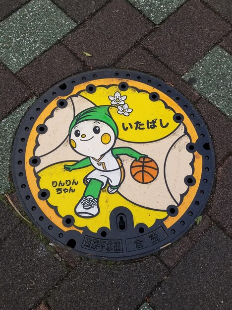 東京都板橋区のフタ（バスケットボールデザイン）