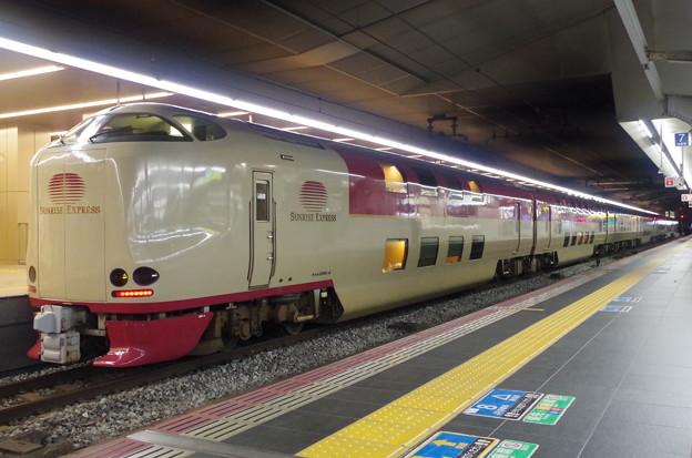 Photos: 大阪駅に停車する臨時寝台特急サンライズ出雲92号