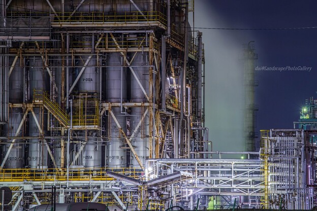 写真: 京浜工業地帯 工場夜景