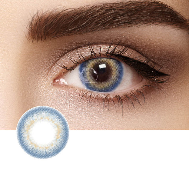 2022 Abstrait Coco Blue Grey color contact lenses dark brown