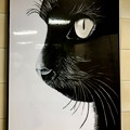 写真: トイレに飾られてた印象的な黒猫の…絵？写真？