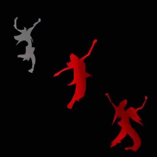 写真: AIピカソで生成した画像「3人並んだ忍者」