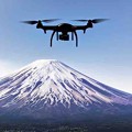 AIピカソで生成した画像「富士山上空を飛ぶドローン」
