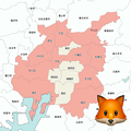 名古屋市のキツネ生息地を記した地図 その2
