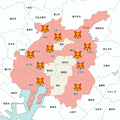 名古屋市のキツネ生息地を記した地図 その3