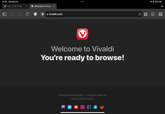 写真: Vivaldi for iPad（Beta） - 1
