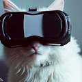 写真: VRゴーグルを付けてる白猫 - 1