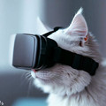 写真: VRゴーグルを付けてる白猫 - 5