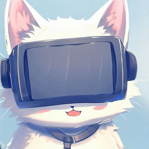 アニメ調：VRゴーグルを付けてる白猫 - 4