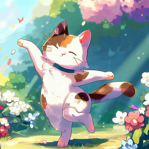 アニメ調：踊る猫 - 3