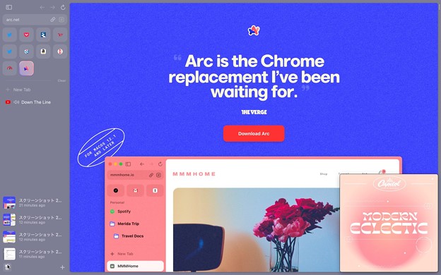 Arc Browser - 9：デスクトップの画像を表示とYouTube動画のビデオポップアウト