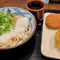 写真: 丸亀製麺とろ玉とコロッケとナス天 - 1