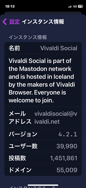 Vivaldi Socialのユーザー数、もうすぐ4万（2023年11月13日）
