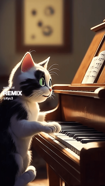 ピアノを弾く猫 - 1