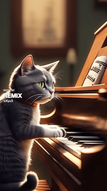 写真: ピアノを弾く猫 - 2