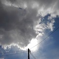 写真: 電柱の上の雲（3月23日）