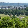 写真: 高い場所から見えた公園の広場（6月13日）