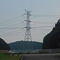 写真: 川崎城跡公園の駐車場から見えた鉄塔（8月28日）