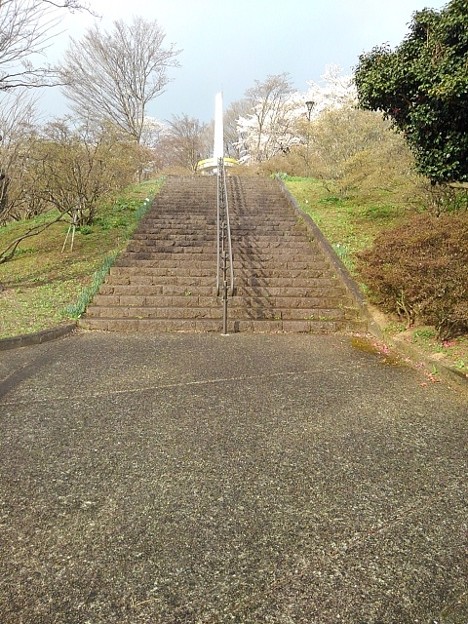 長峰公園の丘の階段（3月29日）