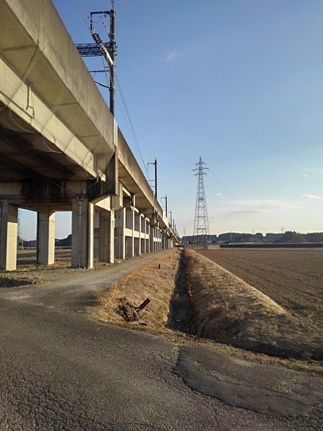 新幹線ガードの近くの道（3月3日）