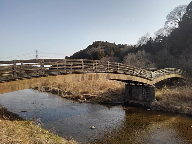 川崎城跡の川と橋（3月11日）