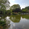 那須野が原公園の空が映る池（4月29日）