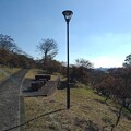 Photos: 長峰公園の丘の街灯と石のベンチ（11月1日）