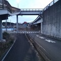 写真: 陸橋の下の道路（12月19日）