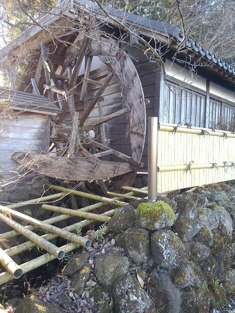 写真: 川崎城跡の水車小屋（1月5日）