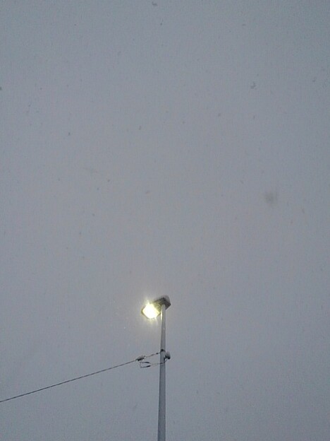 街灯の上の雪の日の空（2月5日）