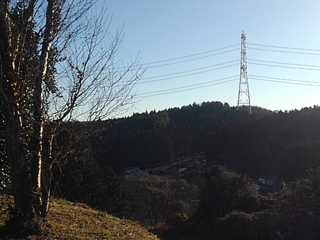 丘の頂上から見えた鉄塔（1月5日）