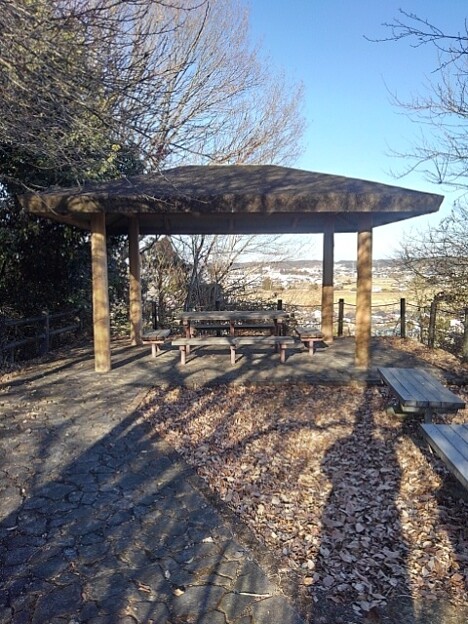 川崎城跡の丘の中腹の休憩所（1月5日）