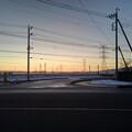 写真: 朝焼けの道（2月7日）