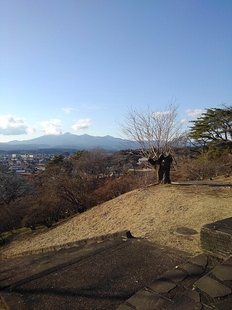 写真: 丘からの高原山（2月24日）