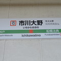 写真: #JM12 市川大野駅　駅名標【下り】