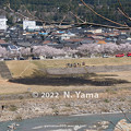 写真: 2022年4月9日、手取川火災風景