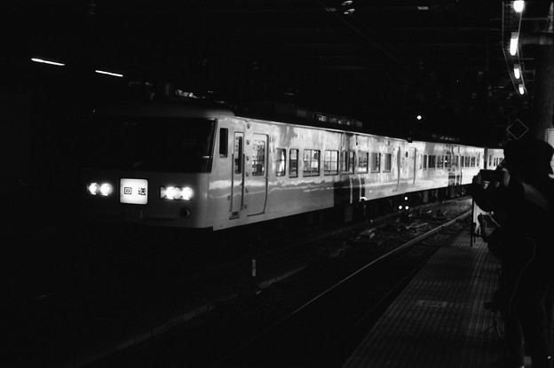 写真: 上野駅13番線に入選する185系団臨