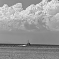写真: 夏雲と巡視船