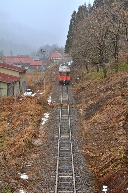 冬枯れの鉄路