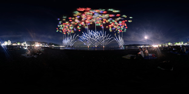 写真: 2022年8月10日　伊東　按針祭花火大会 360度パノラマ写真(3)