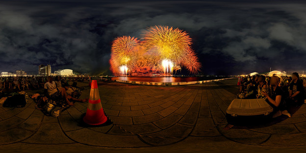 写真: 2022年8月7日　清水みなと祭り　花火大会　360度パノラマ写真(3)