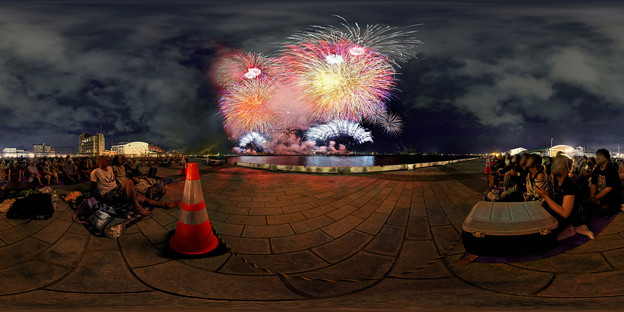 写真: 2022年8月7日　清水みなと祭り　花火大会　360度パノラマ写真(1)