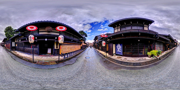 下二之町大新町の街並み、吉島家付近 360度パノラマ写真