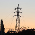 写真: 夕焼けと電線　2021.11.14_03