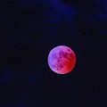 写真: 赤い月と...