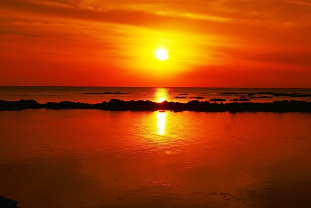 写真: 落陽子　能登　上野海岸