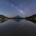 富士と天の川　精進湖にて　その１