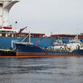 写真: 大型船に燃料を補給中の 徳義丸 と 第一幸栄丸